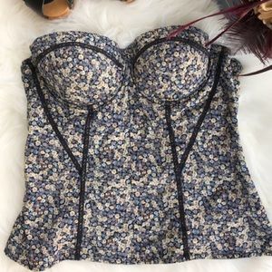 Jessica Simpson Strapless Floral Corset Top